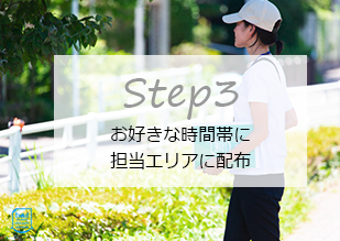 Step3 お好きな時間帯に担当エリアに配布